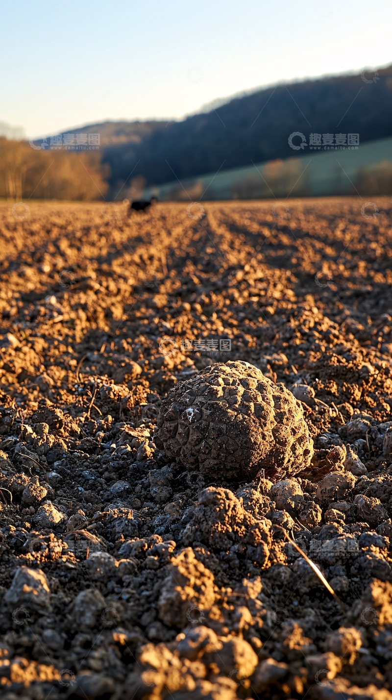 高清大图下载【趣麦麦图】田野里发现的黑色块状物体