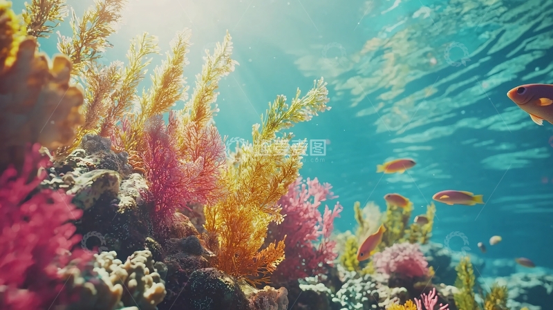 高清大图下载【趣麦麦图】阳光下的珊瑚礁