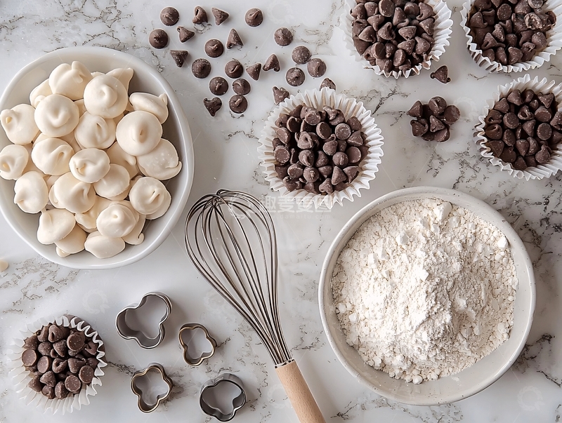 高清大图下载【趣麦麦图】烘焙原料静物俯视图