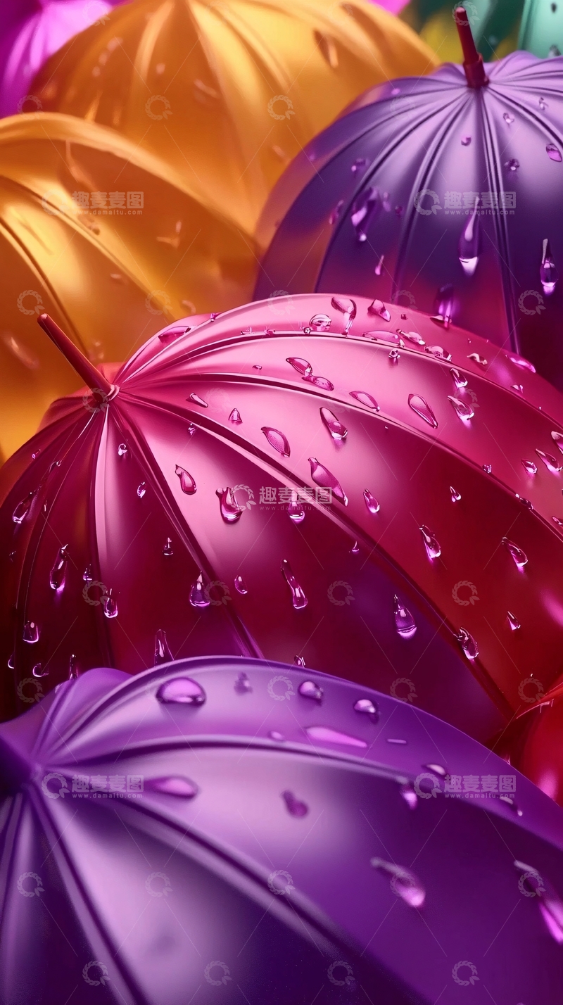 高清大图下载【趣麦麦图】彩色雨伞
