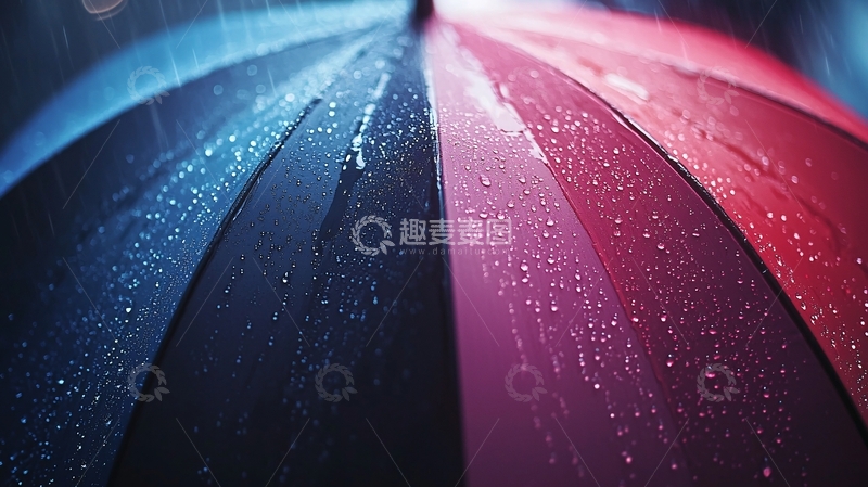 高清大图下载【趣麦麦图】雨天彩色雨伞特写
