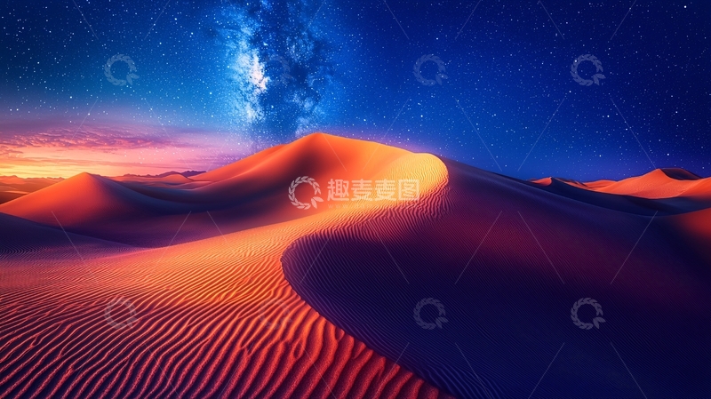 高清大图下载【趣麦麦图】沙漠星空