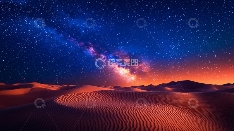 高清大图下载【趣麦麦图】沙漠星空