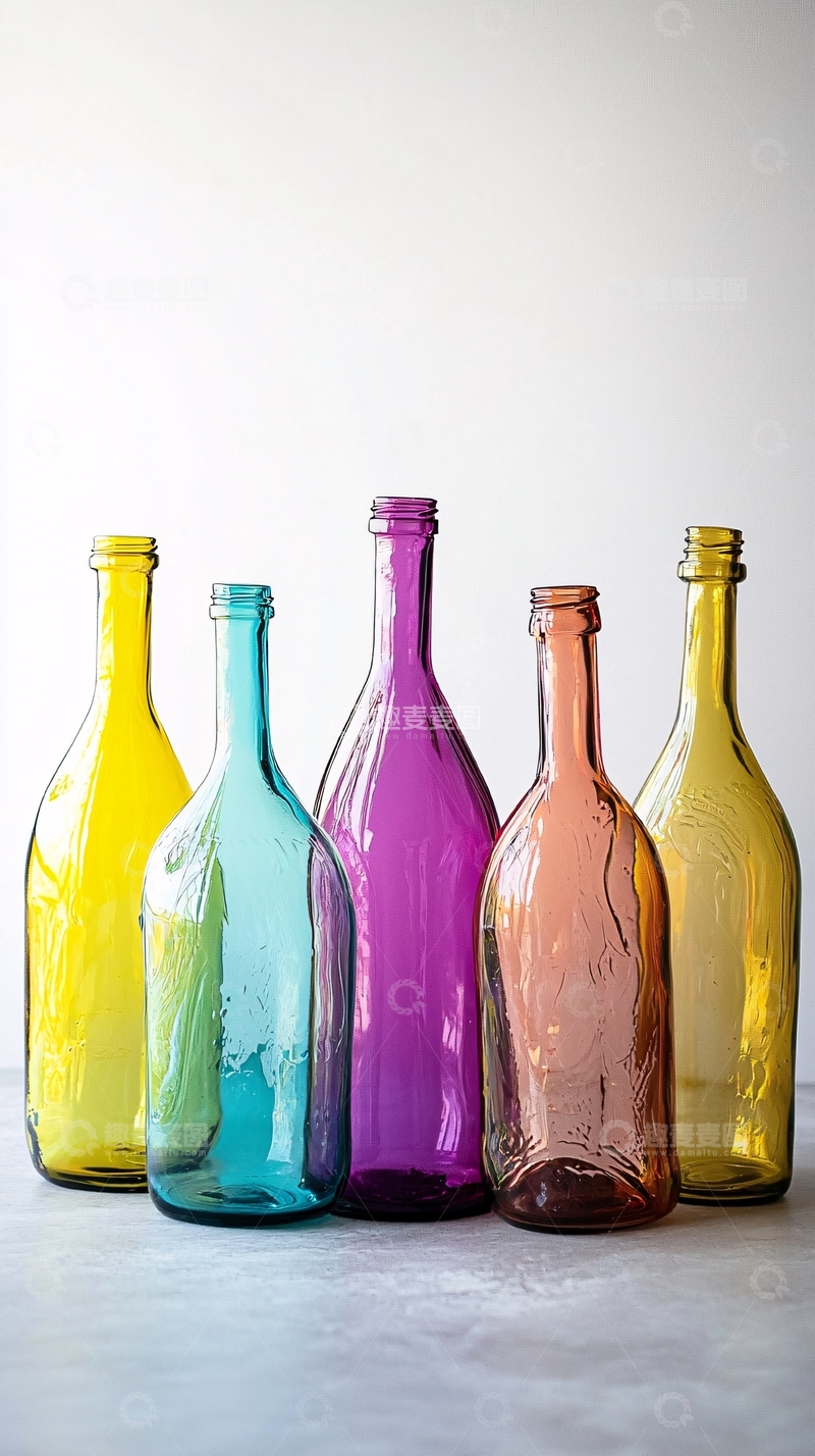 高清大图下载【趣麦麦图】彩色玻璃瓶