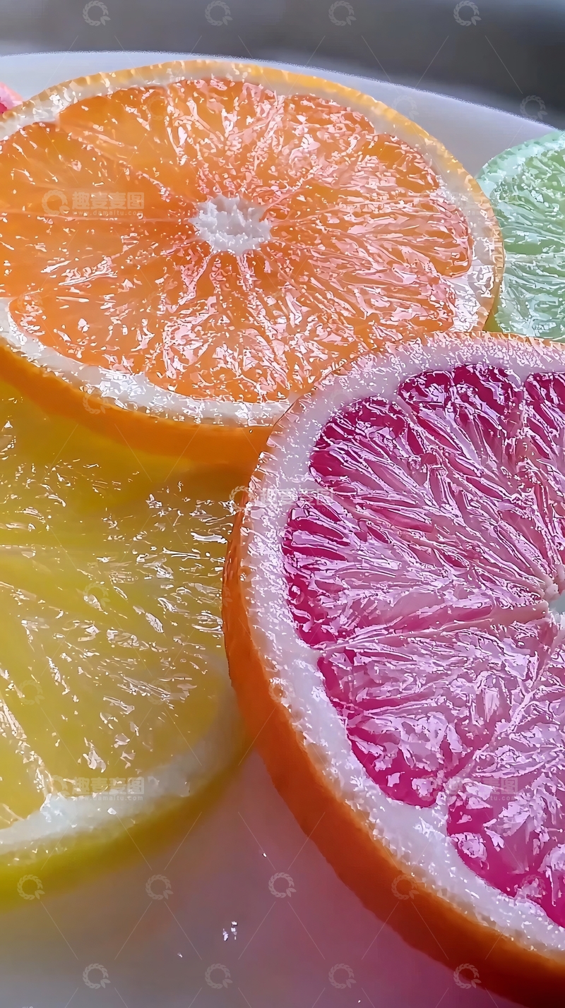 高清大图下载【趣麦麦图】柑橘类水果切片
