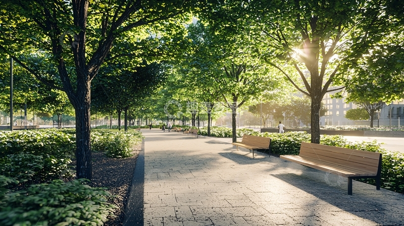 高清大图下载【趣麦麦图】阳光洒满林荫小路