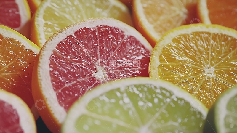 高清大图下载【趣麦麦图】柑橘类水果切片特写