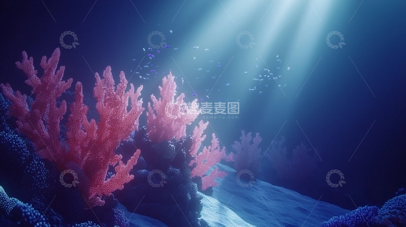 高清大图下载【趣麦麦图】深海珊瑚光线梦幻
