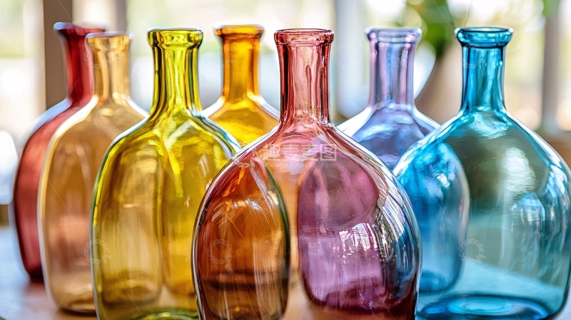 高清大图下载【趣麦麦图】彩色玻璃瓶
