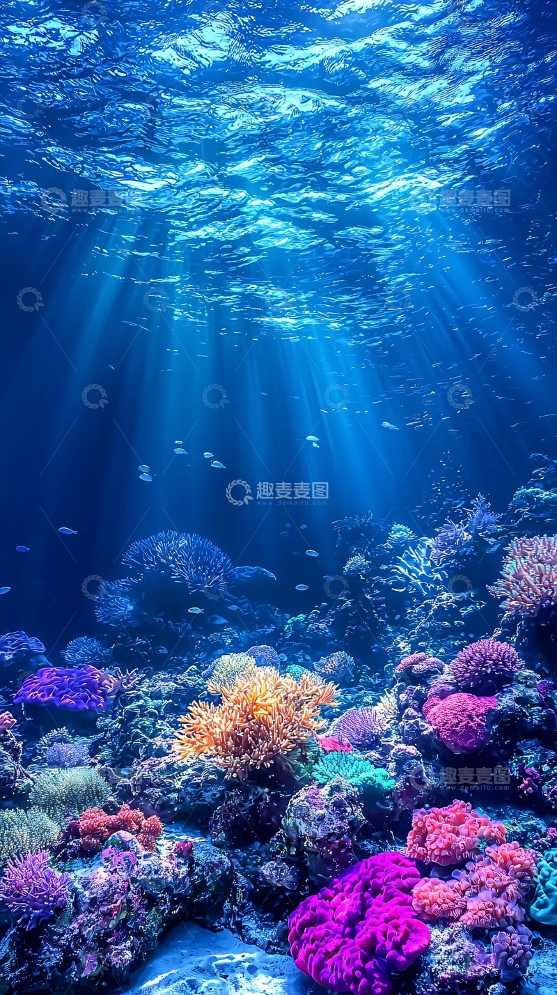 高清大图下载【趣麦麦图】深海珊瑚礁高清壁纸