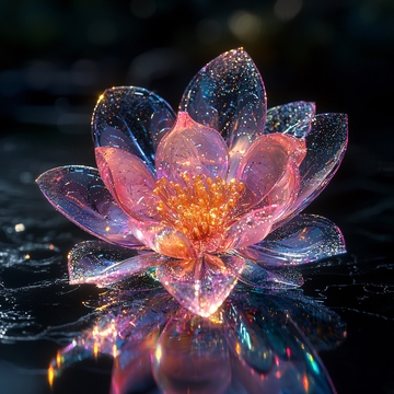 晶莹剔透的粉色莲花