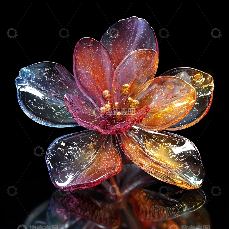 高清大图下载【趣麦麦图】透明花朵