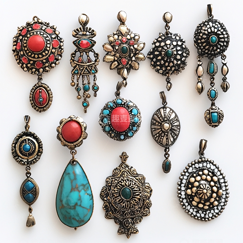 高清大图下载【趣麦麦图】复古民族风吊坠