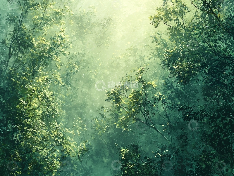 高清大图下载【趣麦麦图】雾气森林