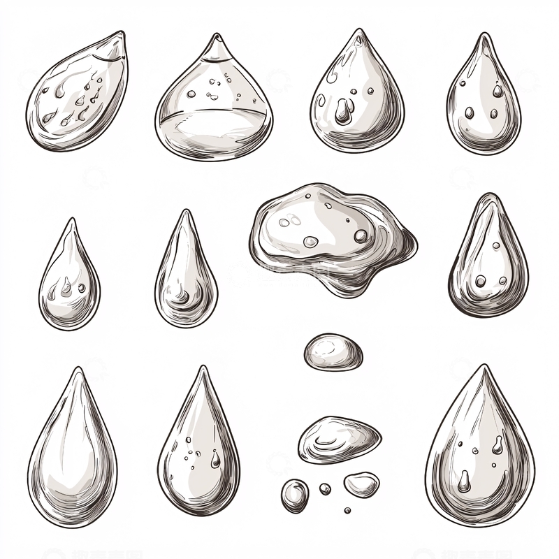 高清大图下载【趣麦麦图】手绘油滴素材