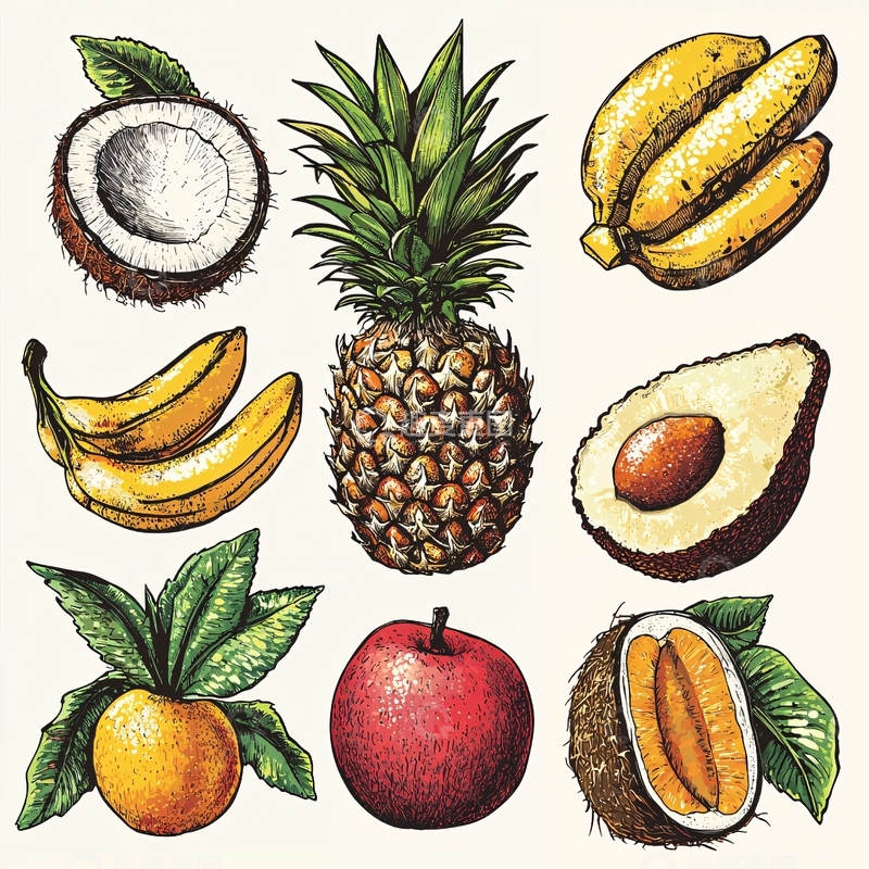 高清大图下载【趣麦麦图】手绘水果素材