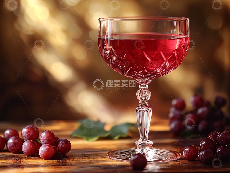 高清大图下载【趣麦麦图】一杯红酒和葡萄的静物