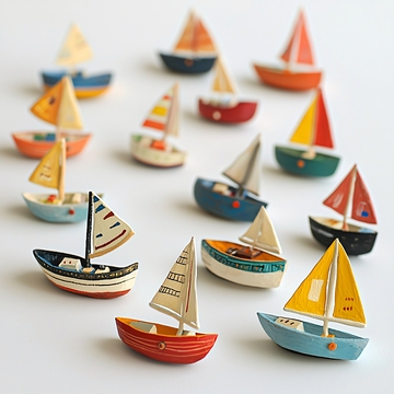 色彩鲜艳的小帆船