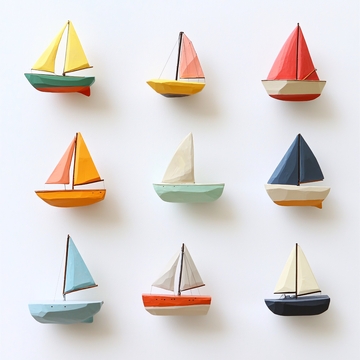 彩色小帆船