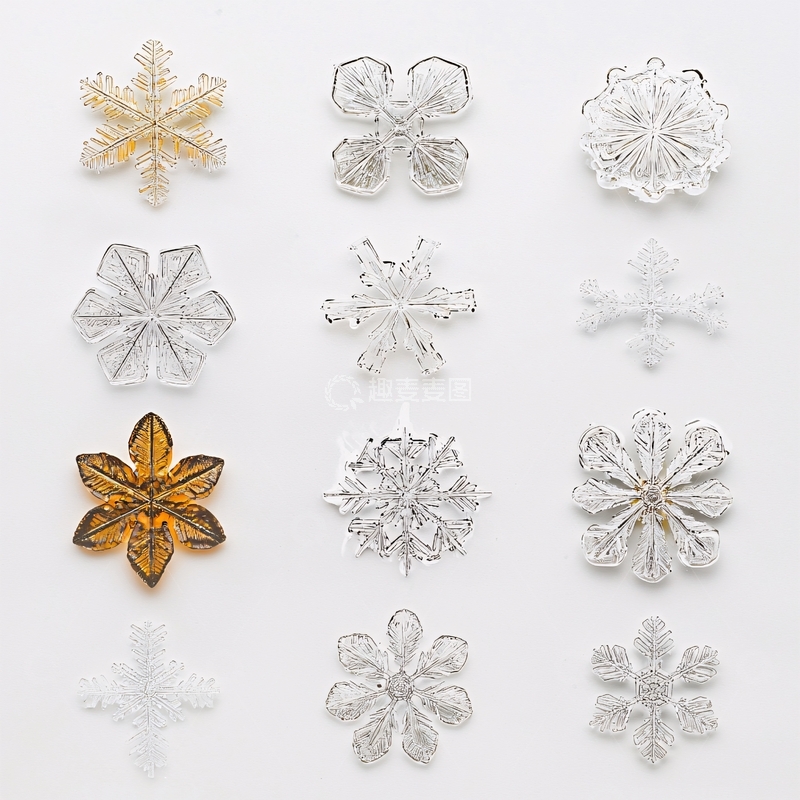 高清大图下载【趣麦麦图】透明玻璃雪花装饰