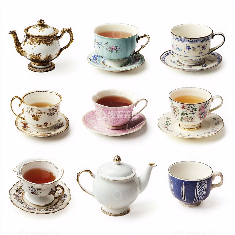 高清大图下载【趣麦麦图】精美复古茶具套装