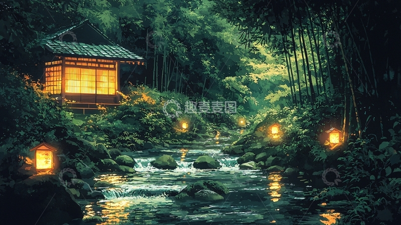 高清大图下载【趣麦麦图】日式庭院