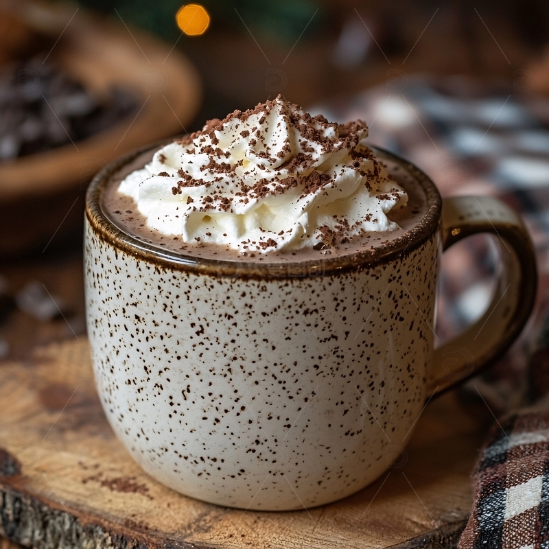 热巧克力加奶油和巧克力屑