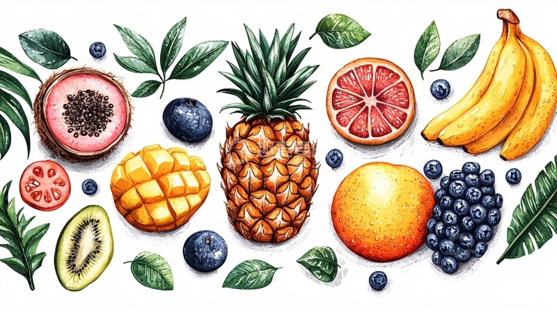 高清大图下载【趣麦麦图】手绘水果
