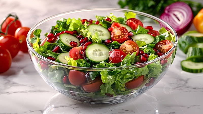 高清大图下载【趣麦麦图】清爽健康的蔬菜沙拉