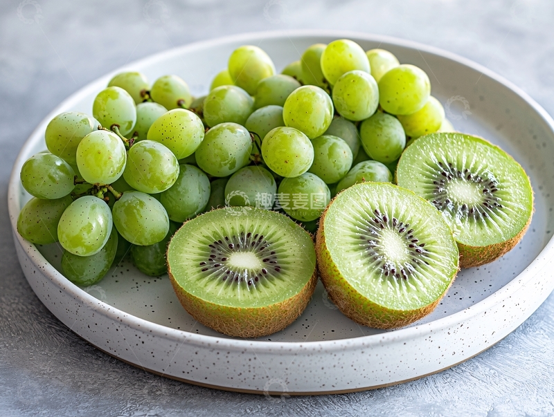 高清大图下载【趣麦麦图】青提和奇异果