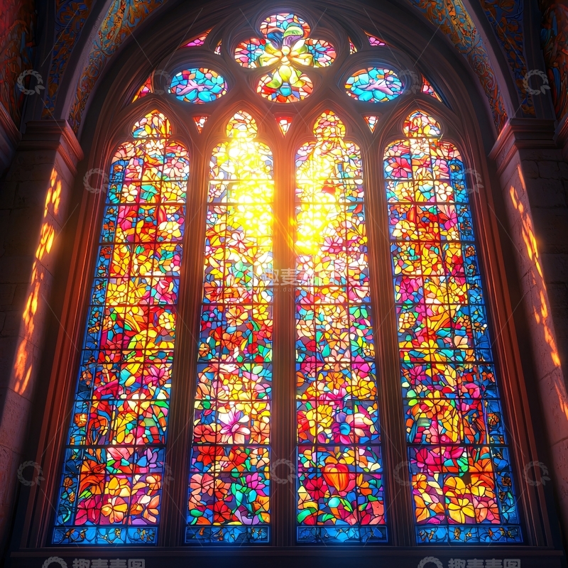高清大图下载【趣麦麦图】彩色玻璃窗