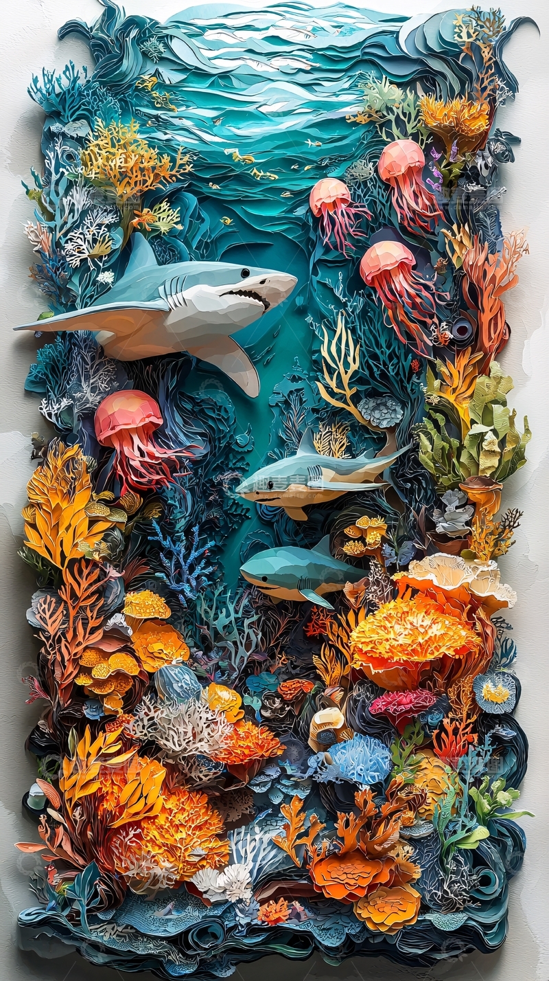 高清大图下载【趣麦麦图】水下珊瑚礁与海洋生物