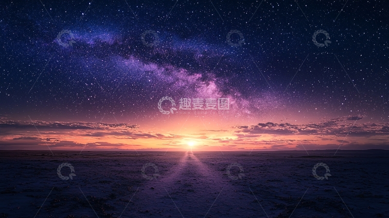 高清大图下载【趣麦麦图】星空日出