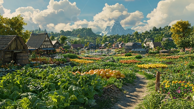 高清大图下载【趣麦麦图】田园风光村庄