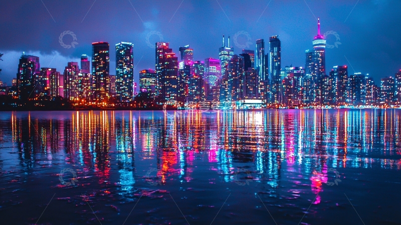 高清大图下载【趣麦麦图】夜景都市剪影