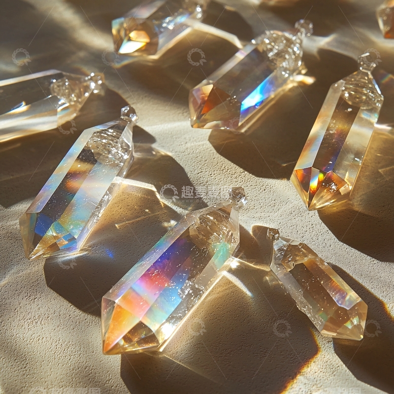 高清大图下载【趣麦麦图】彩虹光芒水晶吊坠