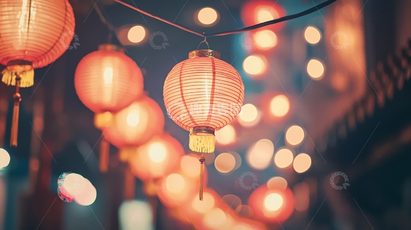 高清大图下载【趣麦麦图】红灯笼夜景