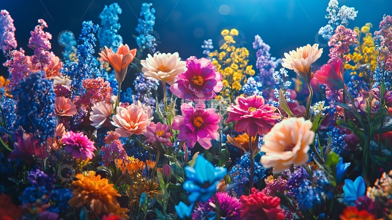 高清大图下载【趣麦麦图】色彩缤纷的花卉背景