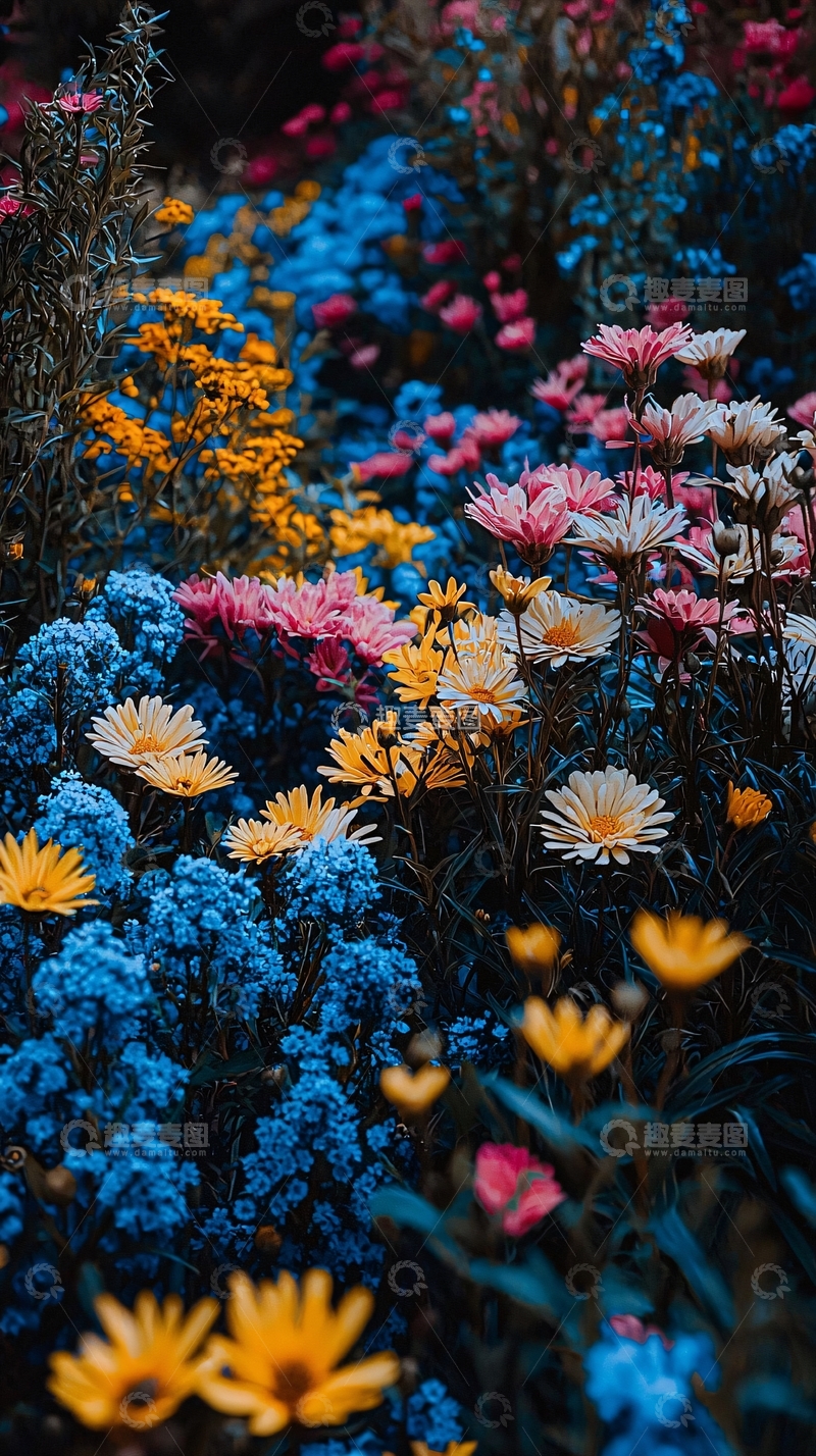 高清大图下载【趣麦麦图】色彩鲜艳的花园盛开