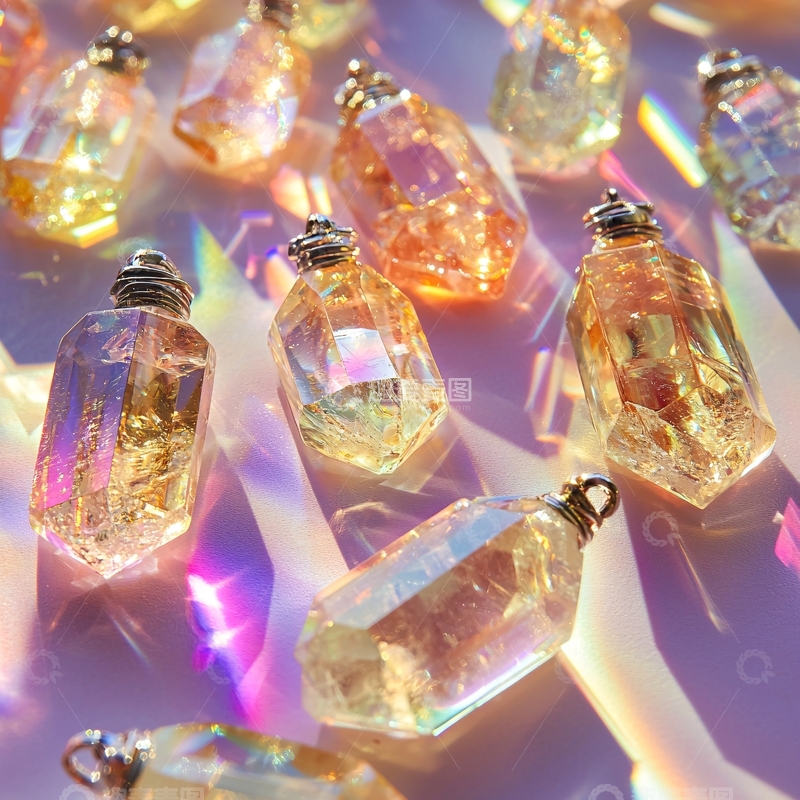 高清大图下载【趣麦麦图】彩虹月光石吊坠