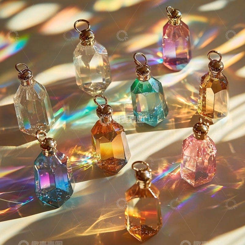 高清大图下载【趣麦麦图】彩色水晶瓶