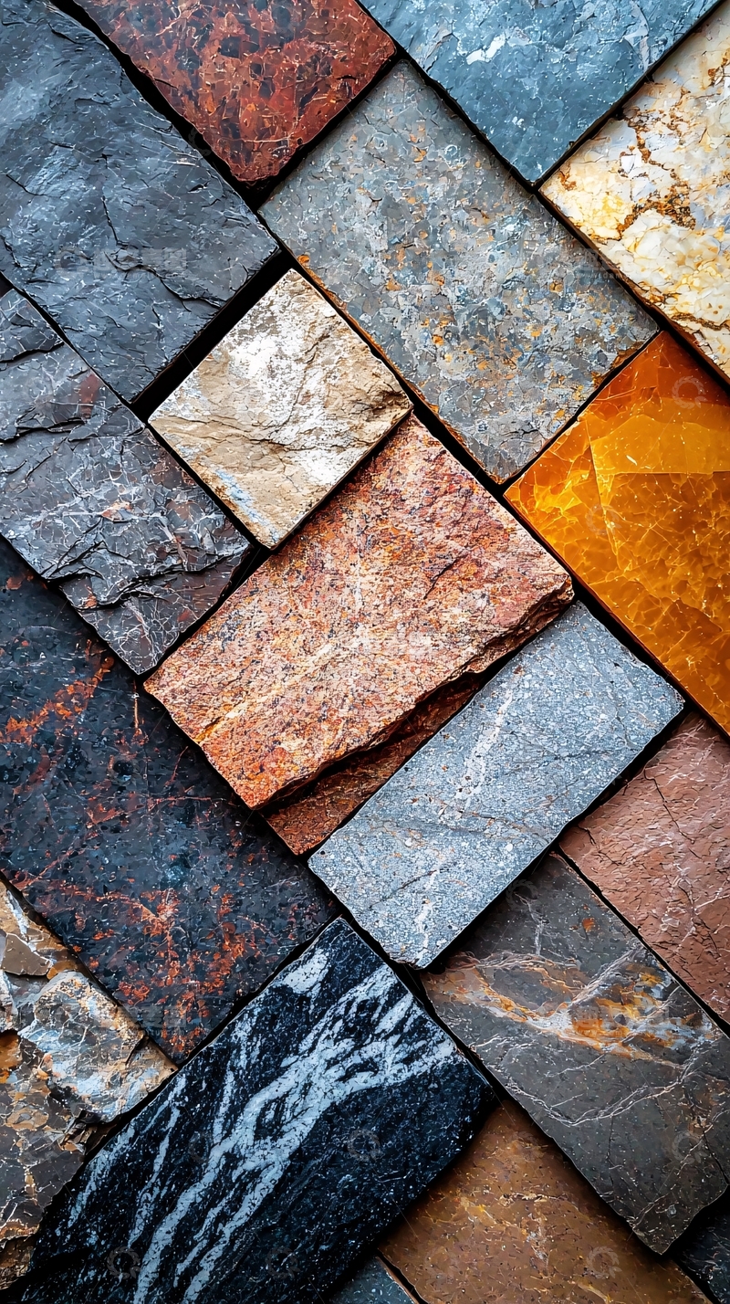 高清大图下载【趣麦麦图】彩色石砖不规则堆叠