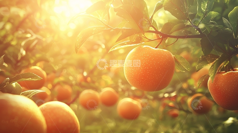 高清大图下载【趣麦麦图】阳光下成熟的橙子