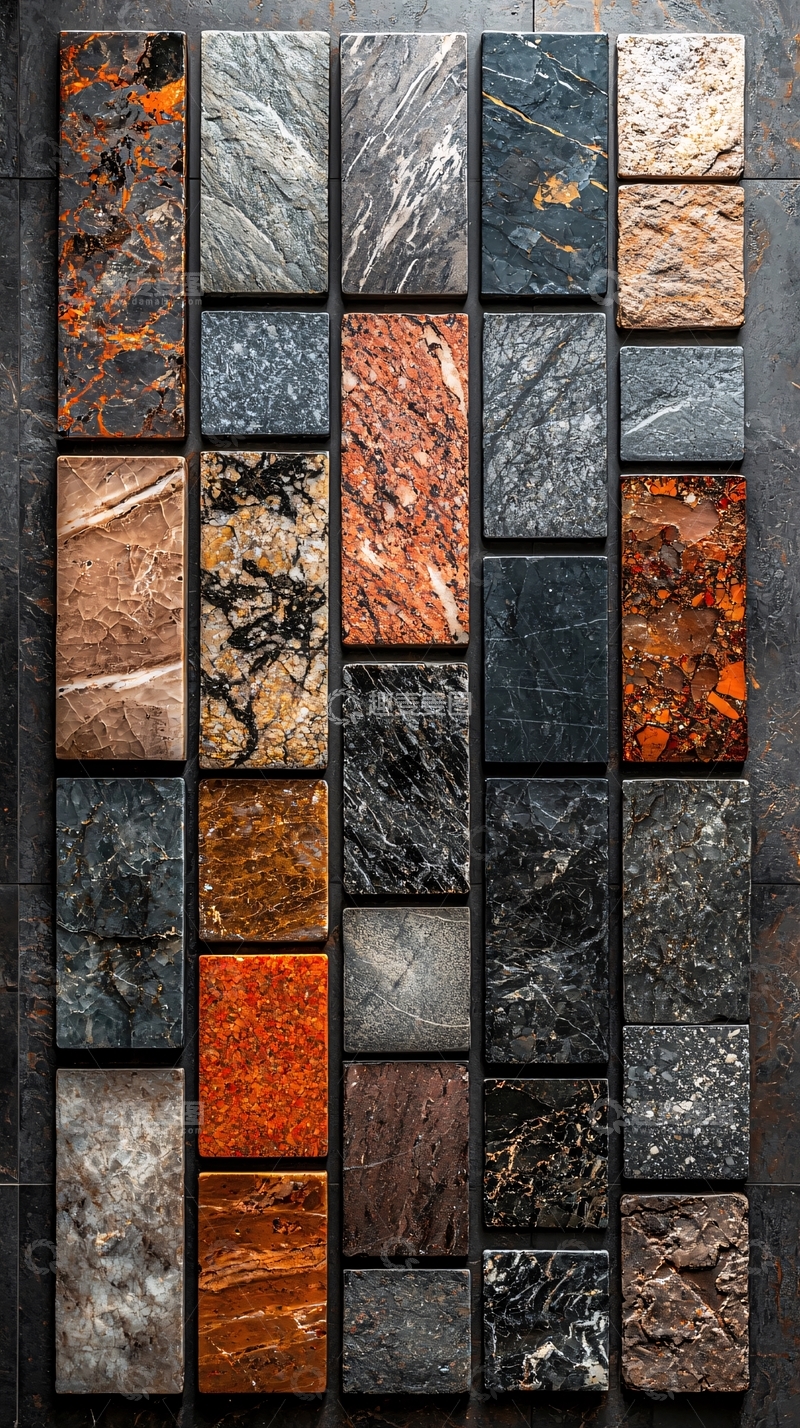 高清大图下载【趣麦麦图】多色石材瓷砖拼贴