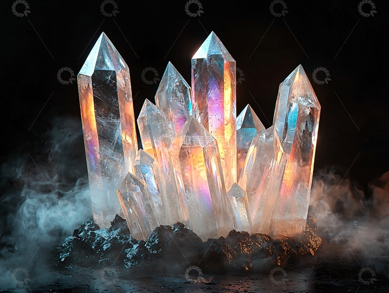 高清大图下载【趣麦麦图】发光水晶群