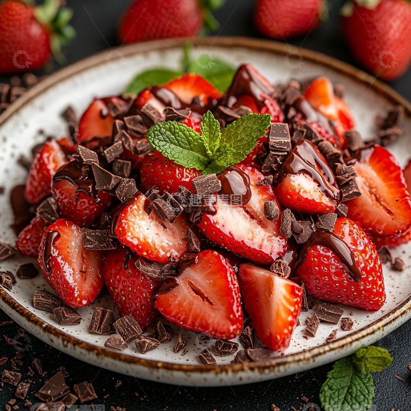 高清大图下载【趣麦麦图】草莓巧克力拼盘