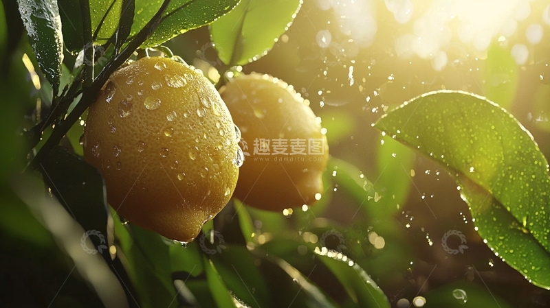 高清大图下载【趣麦麦图】树上新鲜柠檬