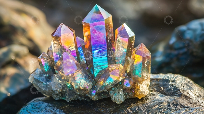 高清大图下载【趣麦麦图】彩虹水晶簇