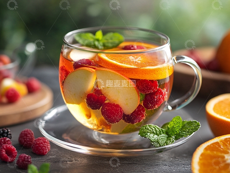 高清大图下载【趣麦麦图】水果茶特写