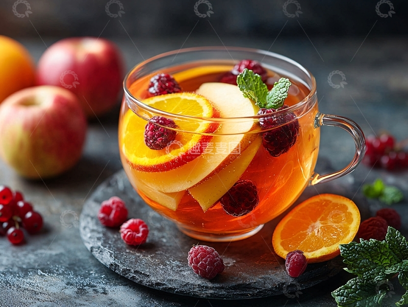 高清大图下载【趣麦麦图】水果茶特写